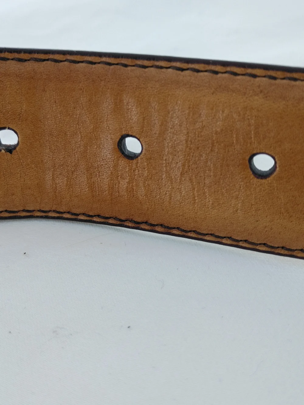 Magnanni Cognac Leather Belt Men's 32 Silver-tone Buckle Spain 1510 Dress Office